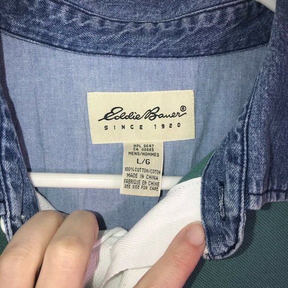 VTG Eddie Bauer Men's Short Sleeve Polo Shirt - Picture 4 of 8